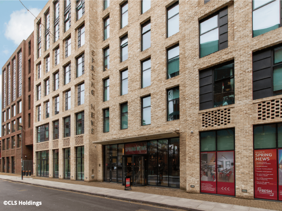 CLS Holdings : cession de "Spring Mews Student" à Londres pour 121,3 M€