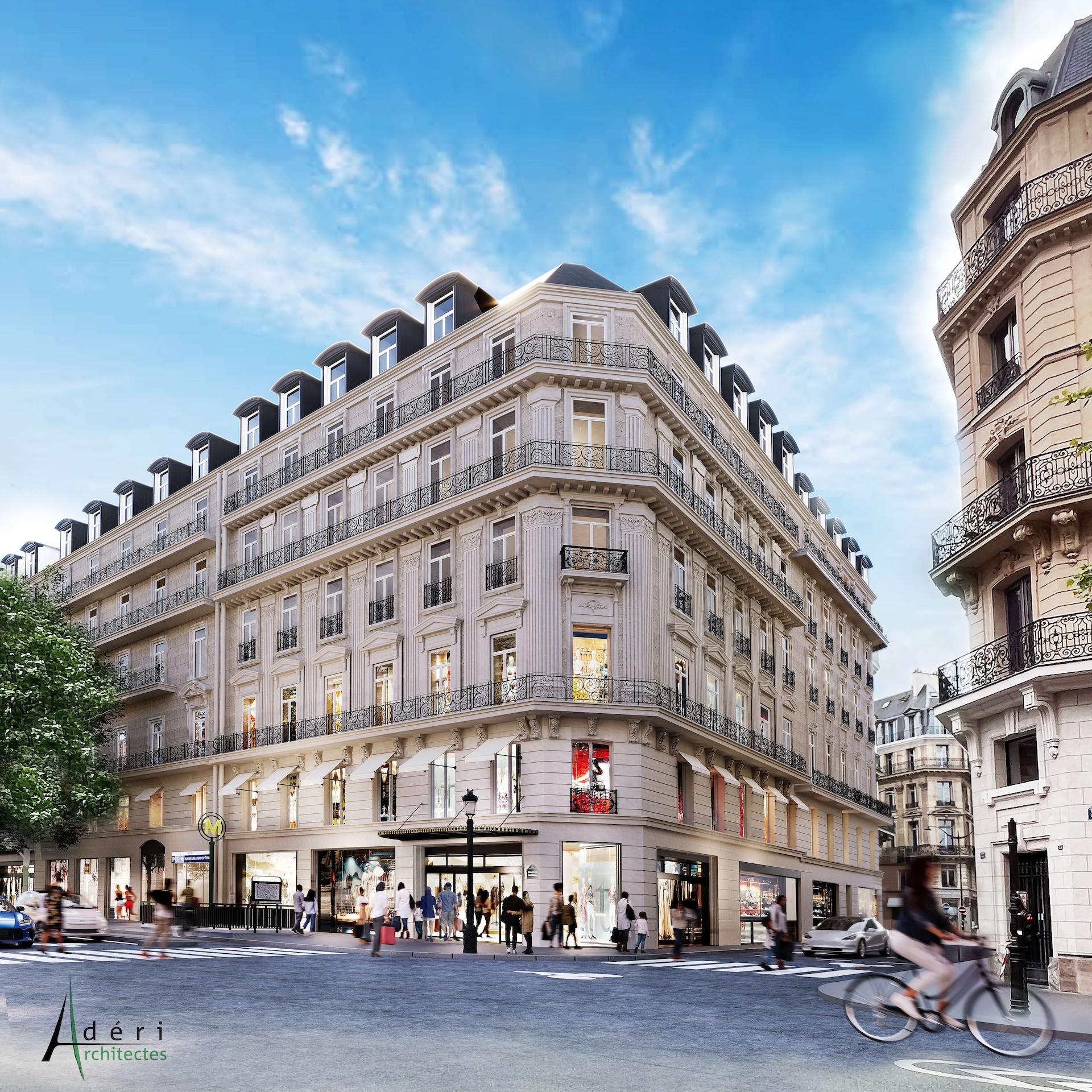 Redevco : réhabilitation de la partie commerces de l’immeuble mixte "H" à Paris 9